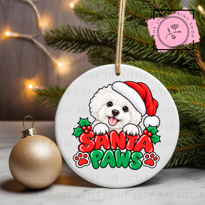 Santa Paws - 31 Breeds - UV DTF Bauble Decal
