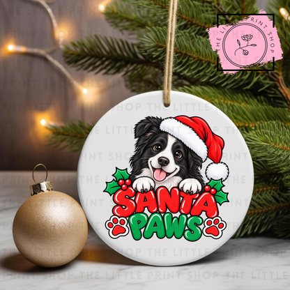 Santa Paws - 31 Breeds - UV DTF Bauble Decal