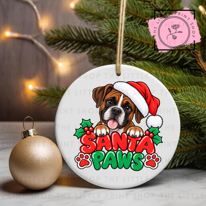 Santa Paws - 31 Breeds - UV DTF Bauble Decal