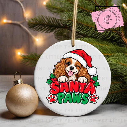 Santa Paws - 31 Breeds - UV DTF Bauble Decal