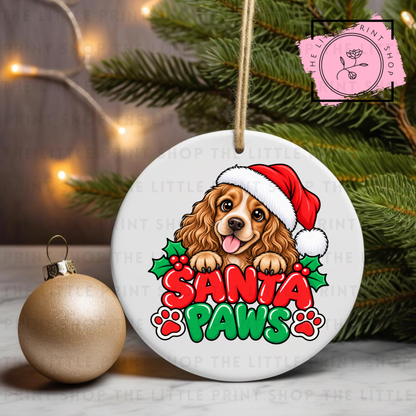 Santa Paws - 31 Breeds - UV DTF Bauble Decal