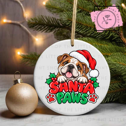 Santa Paws - 31 Breeds - UV DTF Bauble Decal