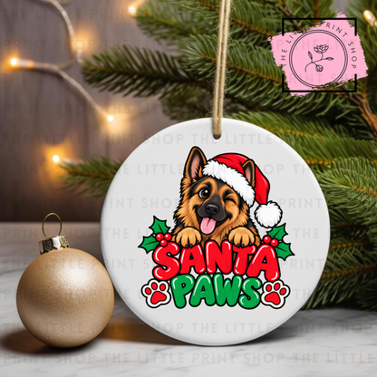 Santa Paws - 31 Breeds - UV DTF Bauble Decal