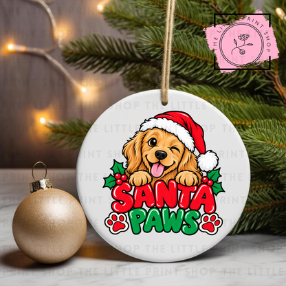Santa Paws - 31 Breeds - UV DTF Bauble Decal