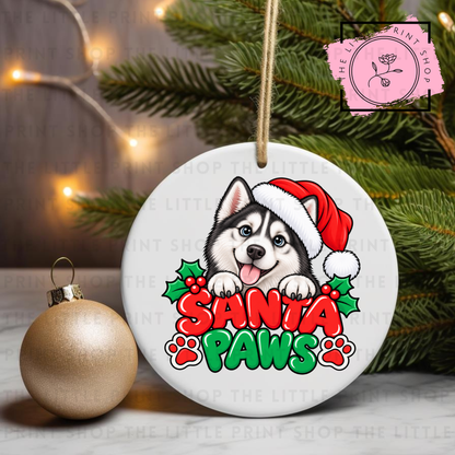 Santa Paws - 31 Breeds - UV DTF Bauble Decal