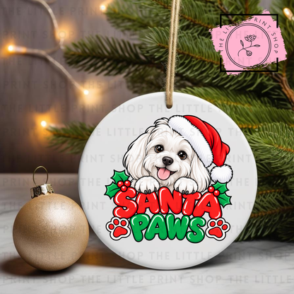 Santa Paws - 31 Breeds - UV DTF Bauble Decal