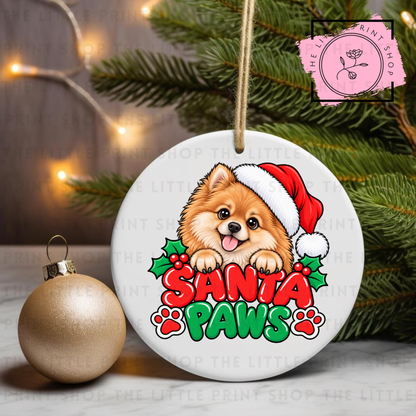 Santa Paws - 31 Breeds - UV DTF Bauble Decal
