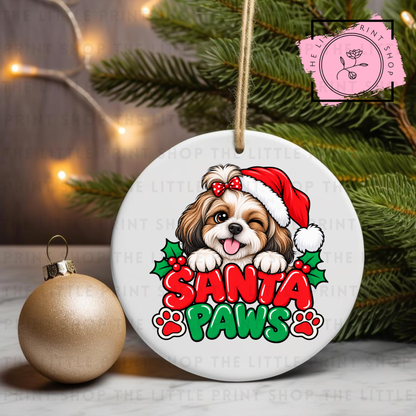 Santa Paws - 31 Breeds - UV DTF Bauble Decal