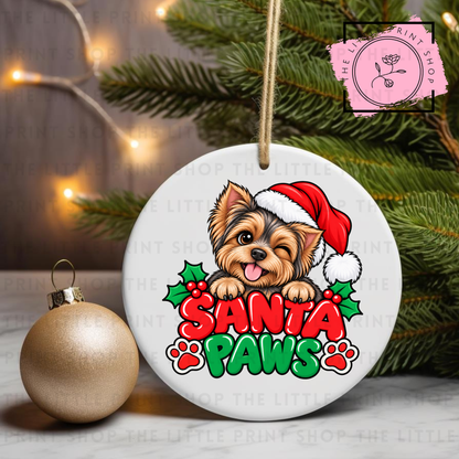 Santa Paws - 31 Breeds - UV DTF Bauble Decal