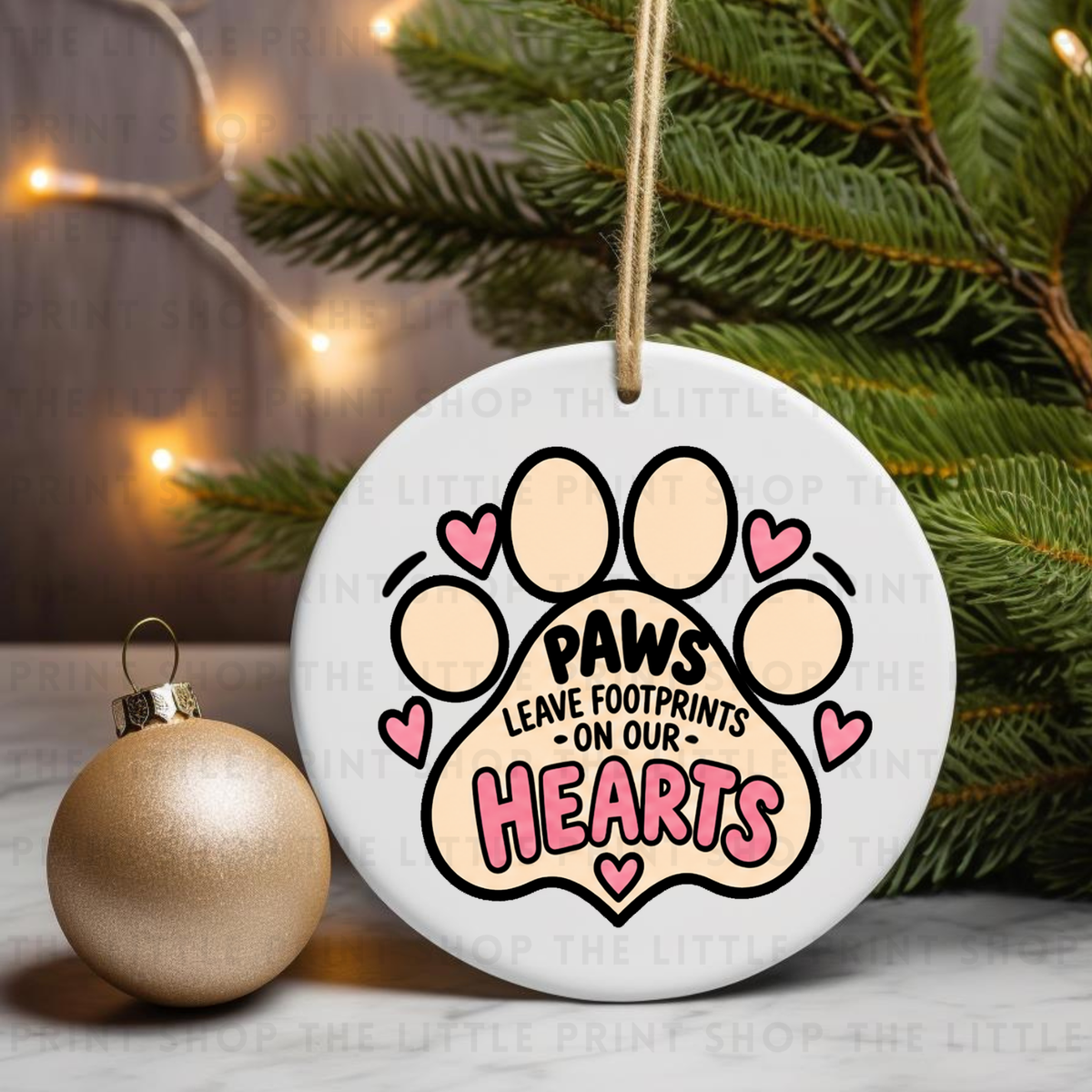 Dog Sentimental - Pink - UV DTF Bauble Decal