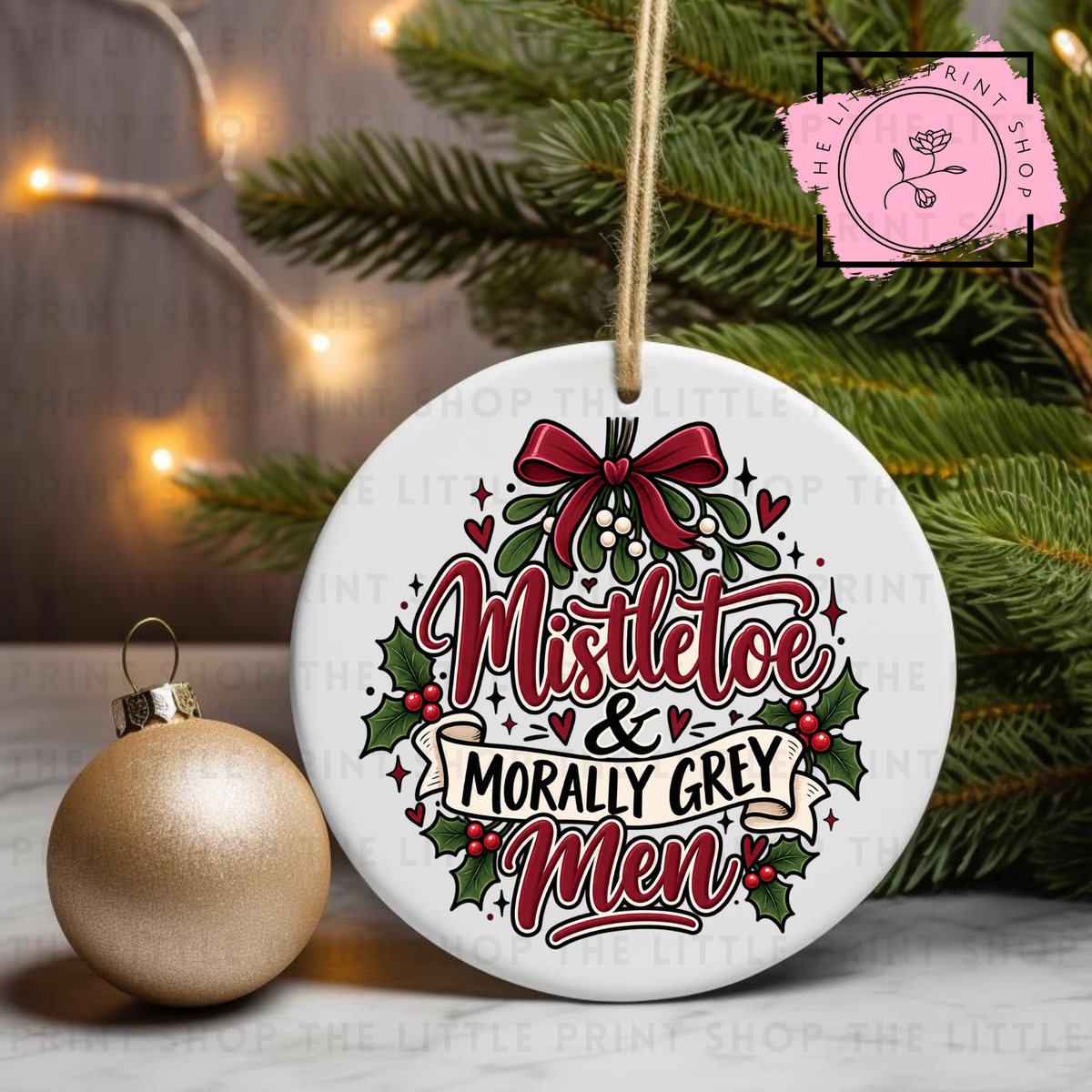 Mistletoe - UV DTF Bauble Decal