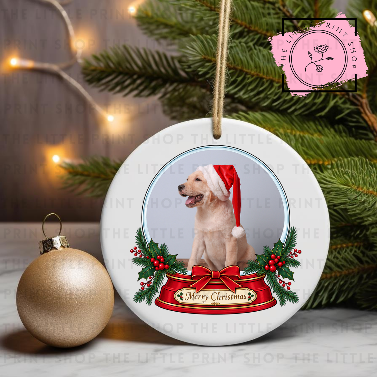 Merry Christmas Snow Globe - UV DTF Bauble Decal
