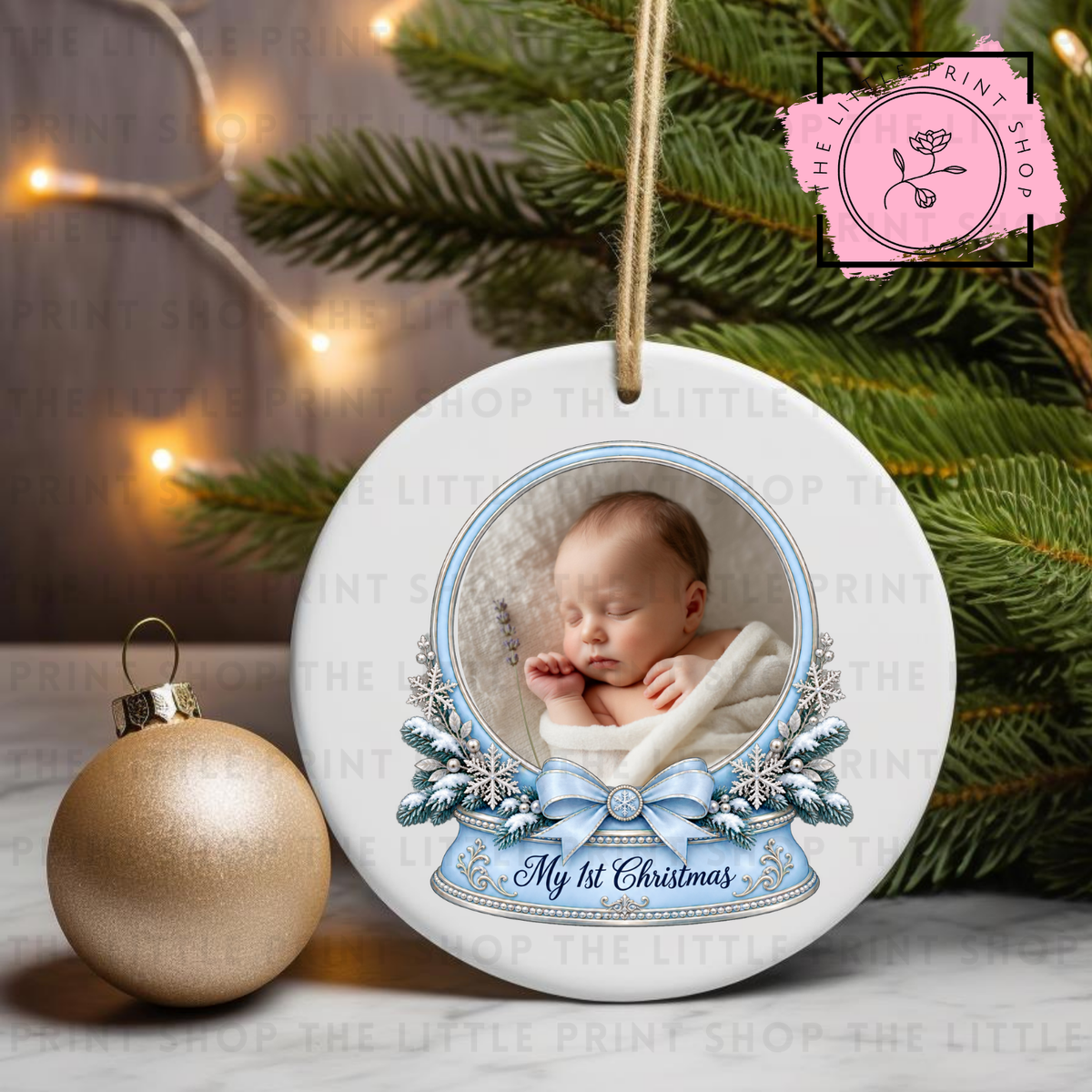 My 1st Christmas Snow Globe - UV DTF Bauble Decal