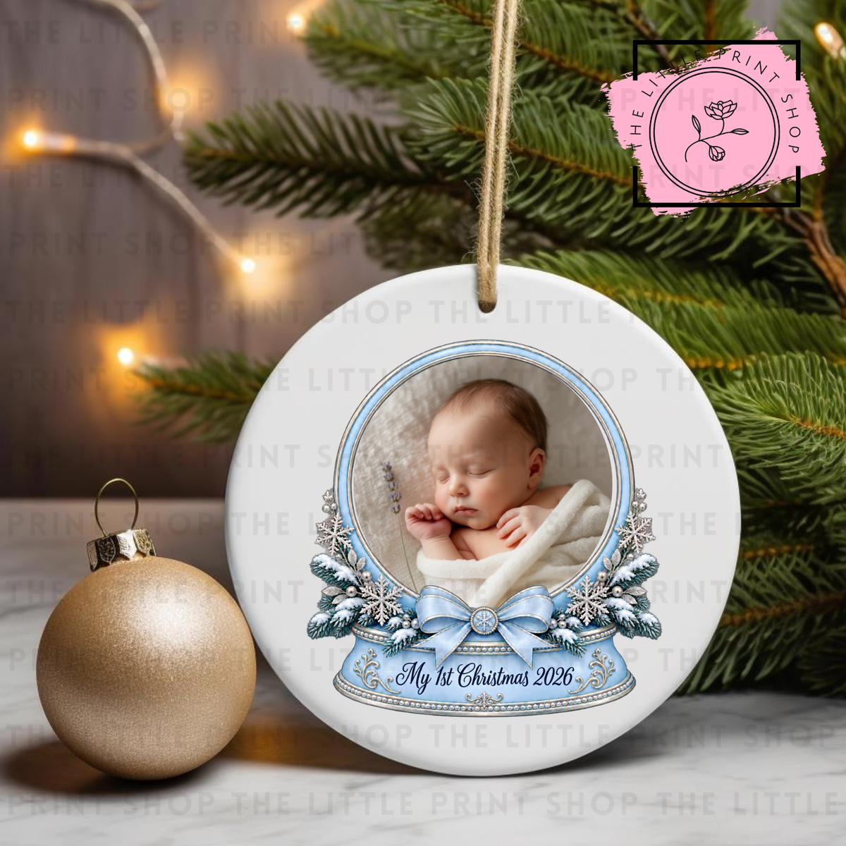 My 1st Christmas 2026 Snow Globe - UV DTF Bauble Decal