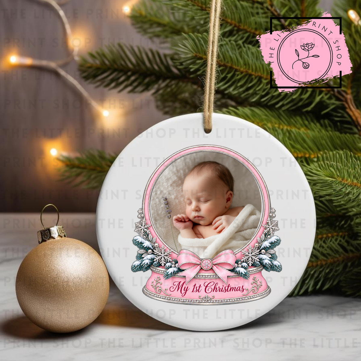 My 1st Christmas Snow Globe - UV DTF Bauble Decal