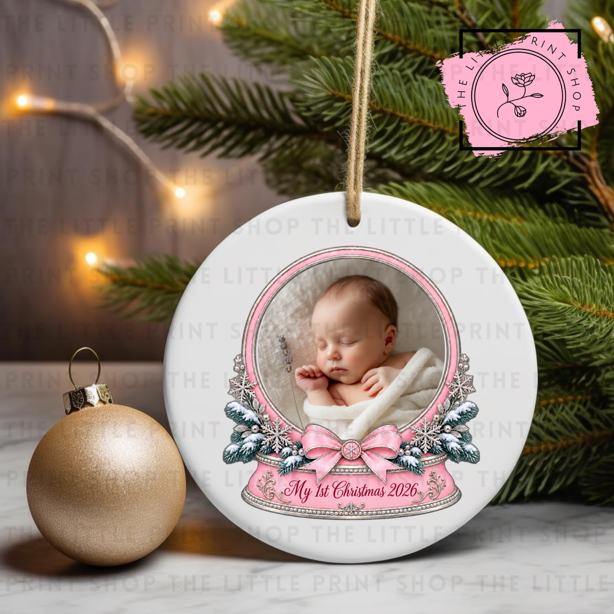 My 1st Christmas 2026 Snow Globe - UV DTF Bauble Decal