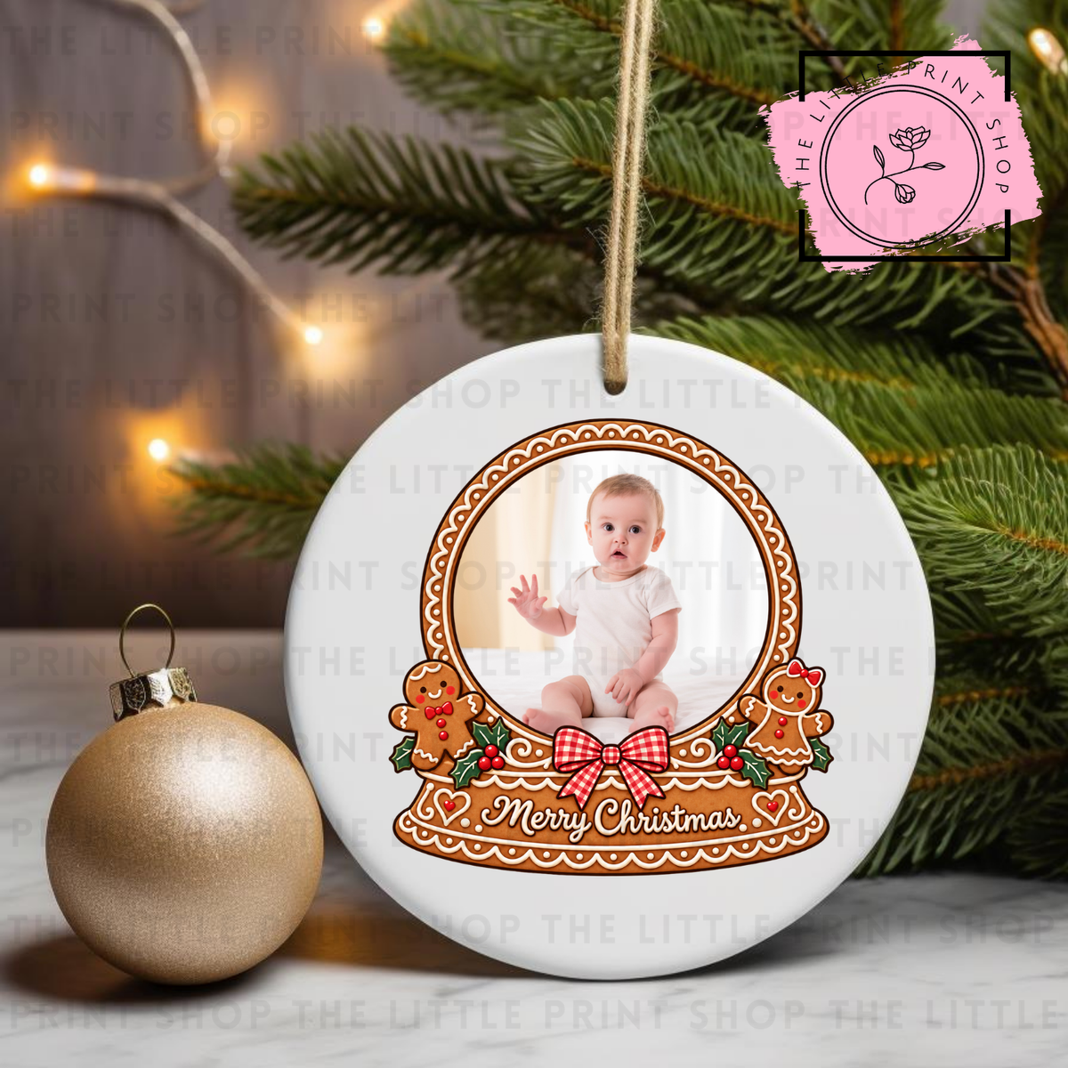 Gingerbread Snow Globe - UV DTF Bauble Decal