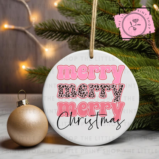 Merry Merry Merry - UV DTF Bauble Decal