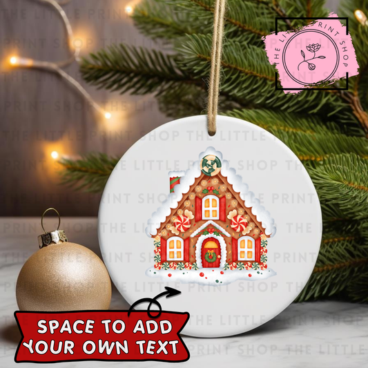 Gingerbread House - UV DTF Bauble Decal