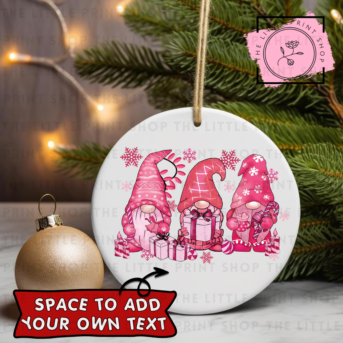 Pink Gonks - UV DTF Bauble Decal