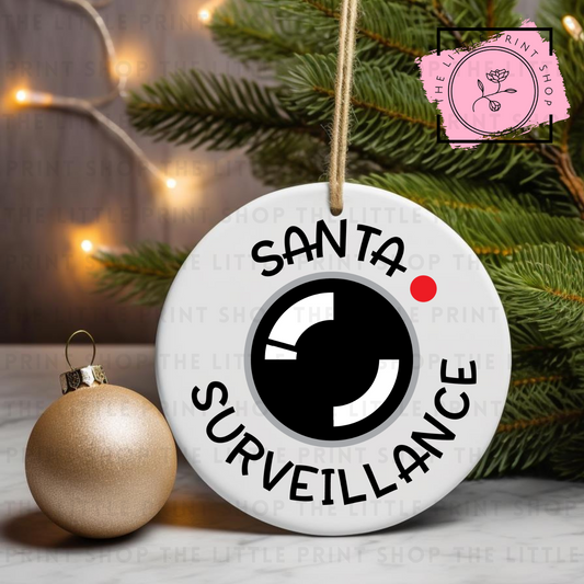 Santa Surveillance - UV DTF Bauble Decal