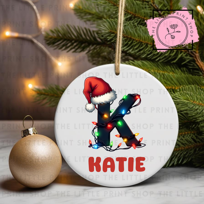 Christmas Initial - Pick from A - Z - UV DTF Bauble Decal