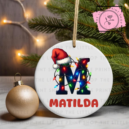 Christmas Initial - Pick from A - Z - UV DTF Bauble Decal