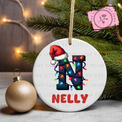 Christmas Initial - Pick from A - Z - UV DTF Bauble Decal