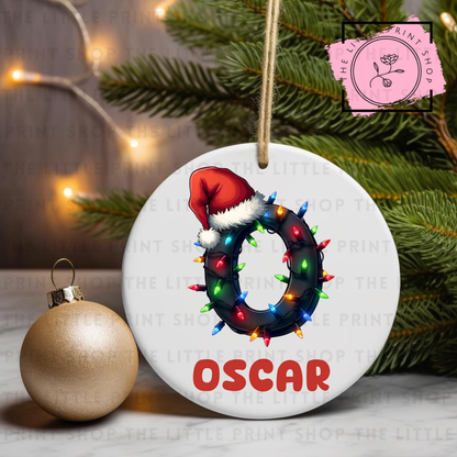 Christmas Initial - Pick from A - Z - UV DTF Bauble Decal