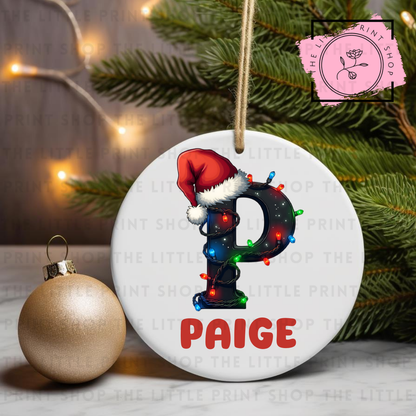 Christmas Initial - Pick from A - Z - UV DTF Bauble Decal