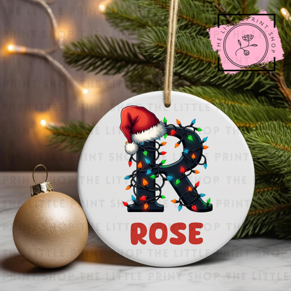 Christmas Initial - Pick from A - Z - UV DTF Bauble Decal