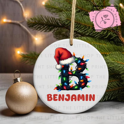 Christmas Initial - Pick from A - Z - UV DTF Bauble Decal