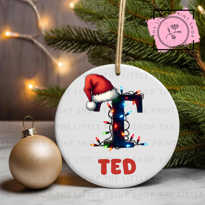Christmas Initial - Pick from A - Z - UV DTF Bauble Decal