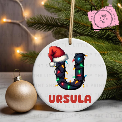 Christmas Initial - Pick from A - Z - UV DTF Bauble Decal