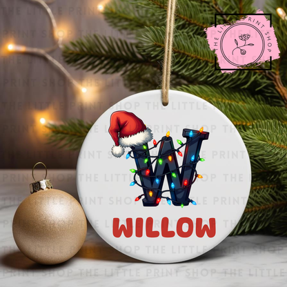 Christmas Initial - Pick from A - Z - UV DTF Bauble Decal