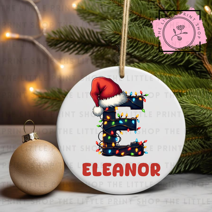 Christmas Initial - Pick from A - Z - UV DTF Bauble Decal