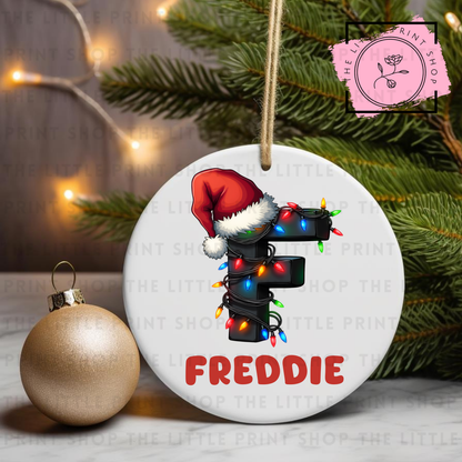 Christmas Initial - Pick from A - Z - UV DTF Bauble Decal