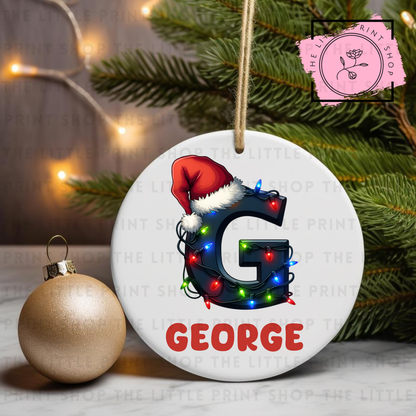 Christmas Initial - Pick from A - Z - UV DTF Bauble Decal