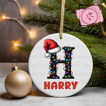 Christmas Initial - Pick from A - Z - UV DTF Bauble Decal