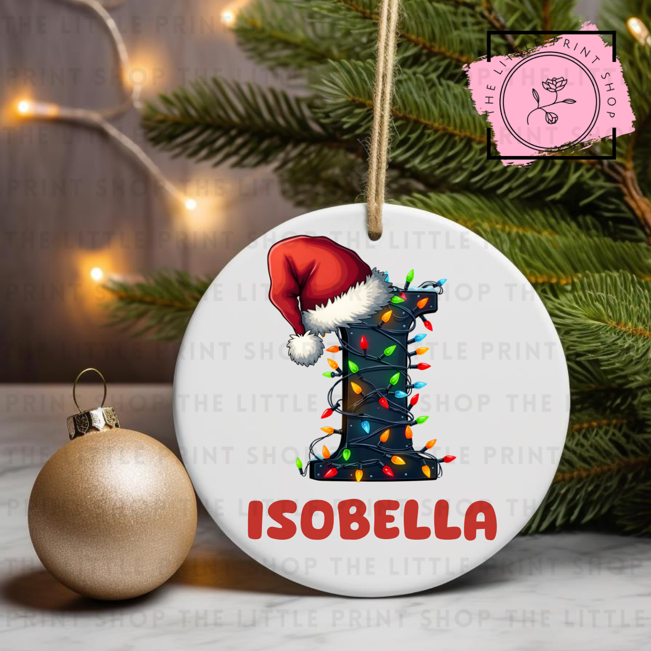 Christmas Initial - Pick from A - Z - UV DTF Bauble Decal