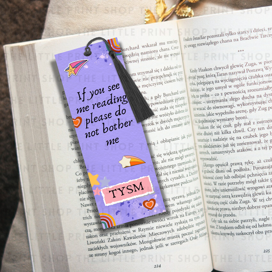 TYSM - UV DTF 14cm x 5cm Bookmark Decal