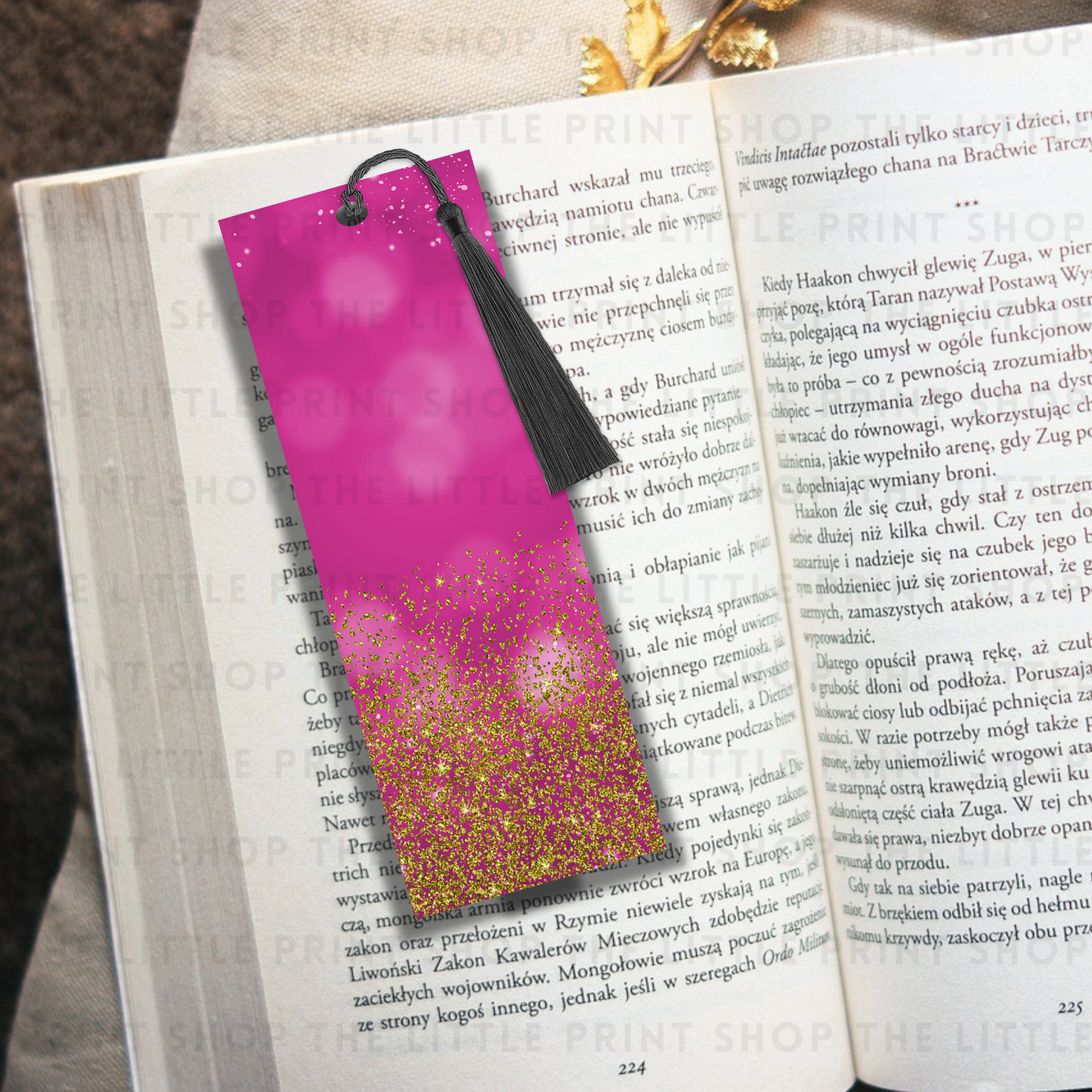 Pink Glitter - UV DTF 14cm x 5cm Bookmark Decal