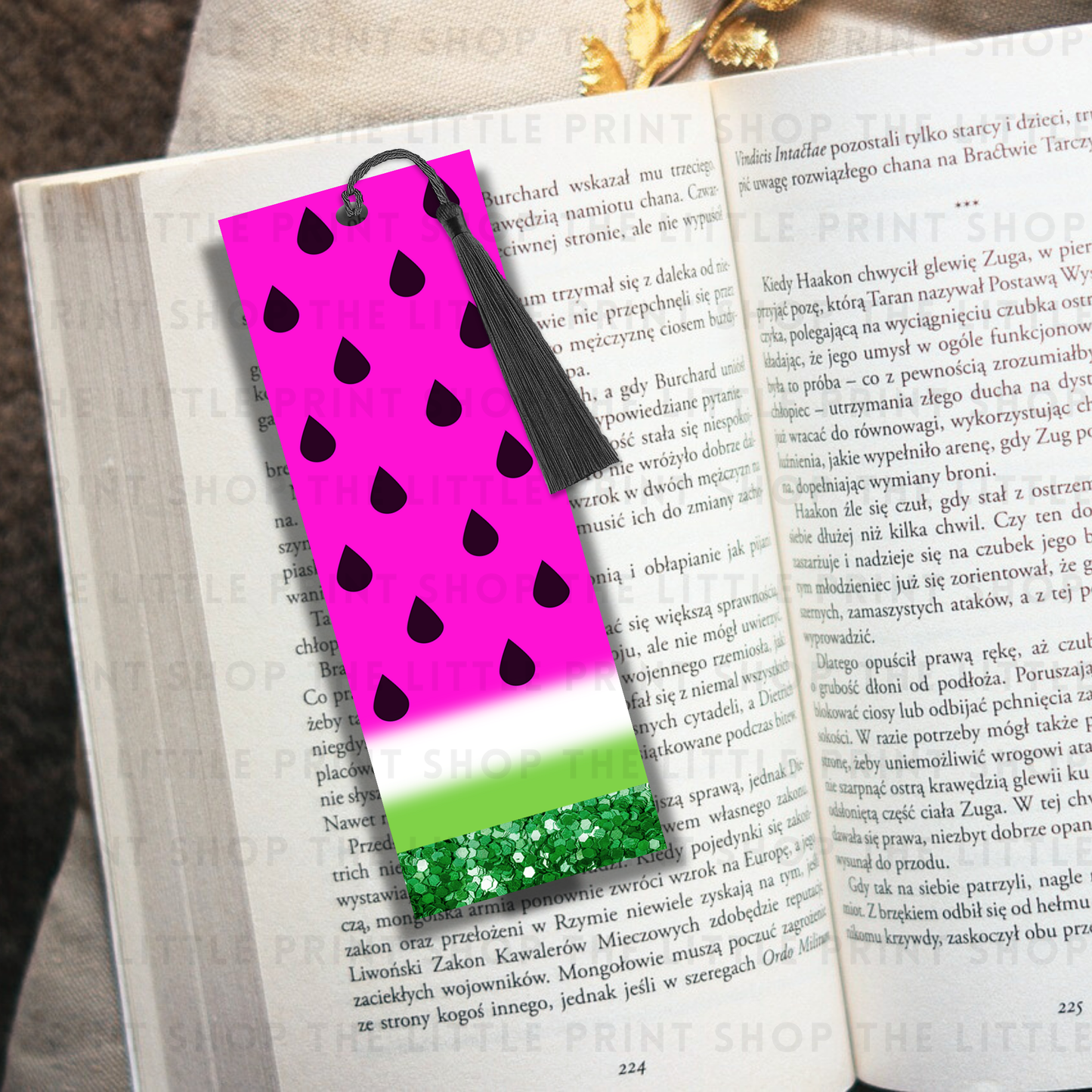Pink Watermelon - UV DTF 14cm x 5cm Bookmark Decal