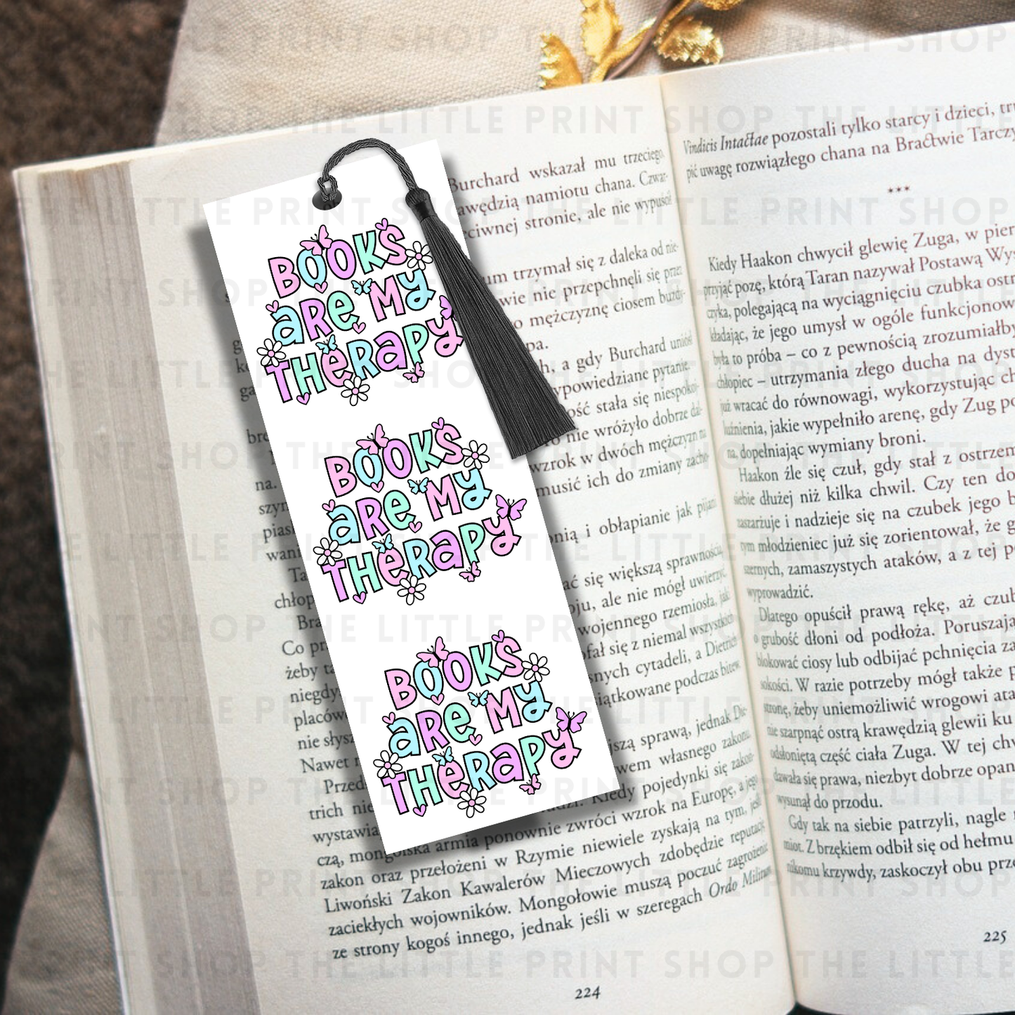 Book Therapy - UV DTF 14cm x 5cm Bookmark Decal