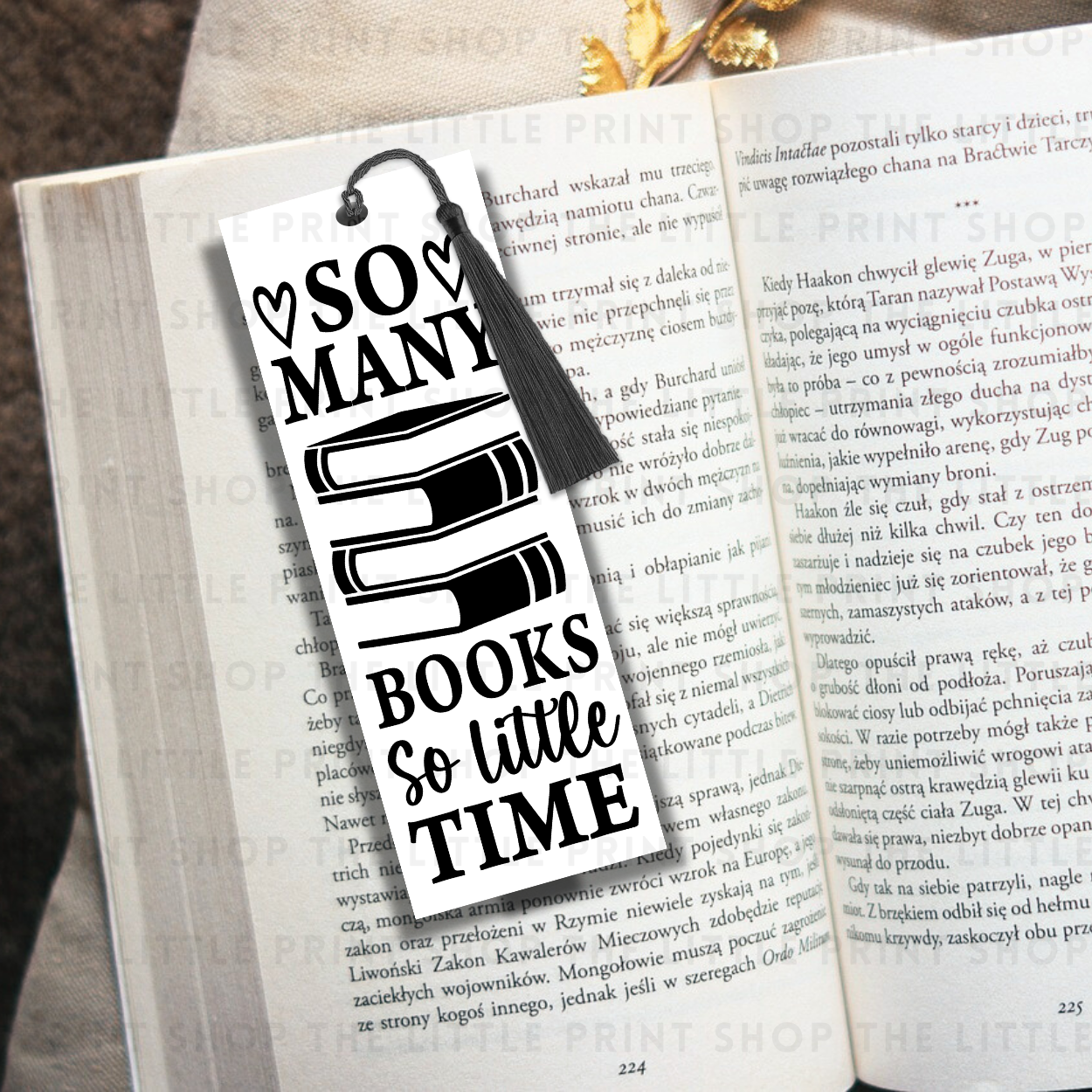 So Many Books So Little Time - UV DTF 14cm x 5cm Bookmark Decal