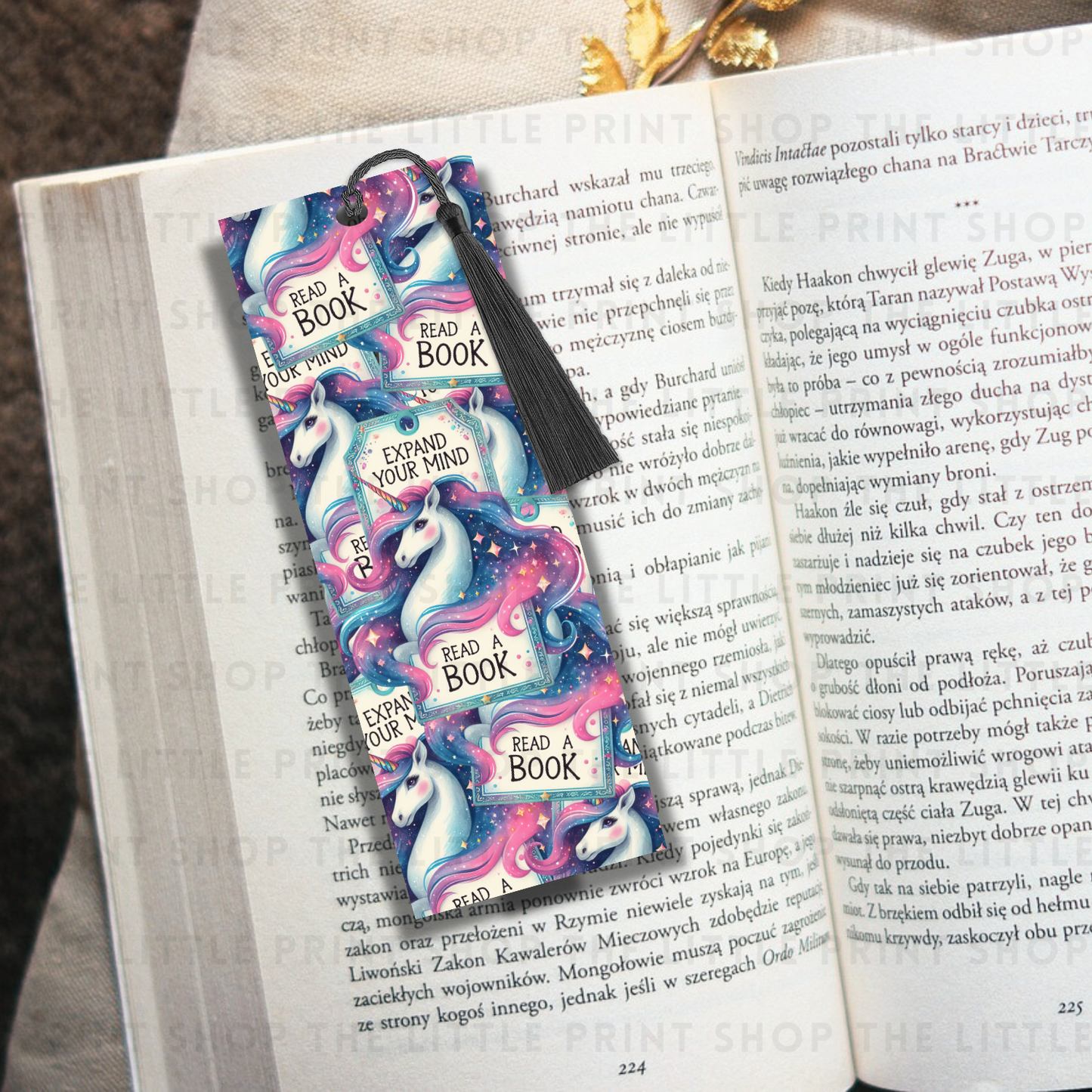 Unicorn Book - UV DTF 14cm x 5cm Bookmark Decal