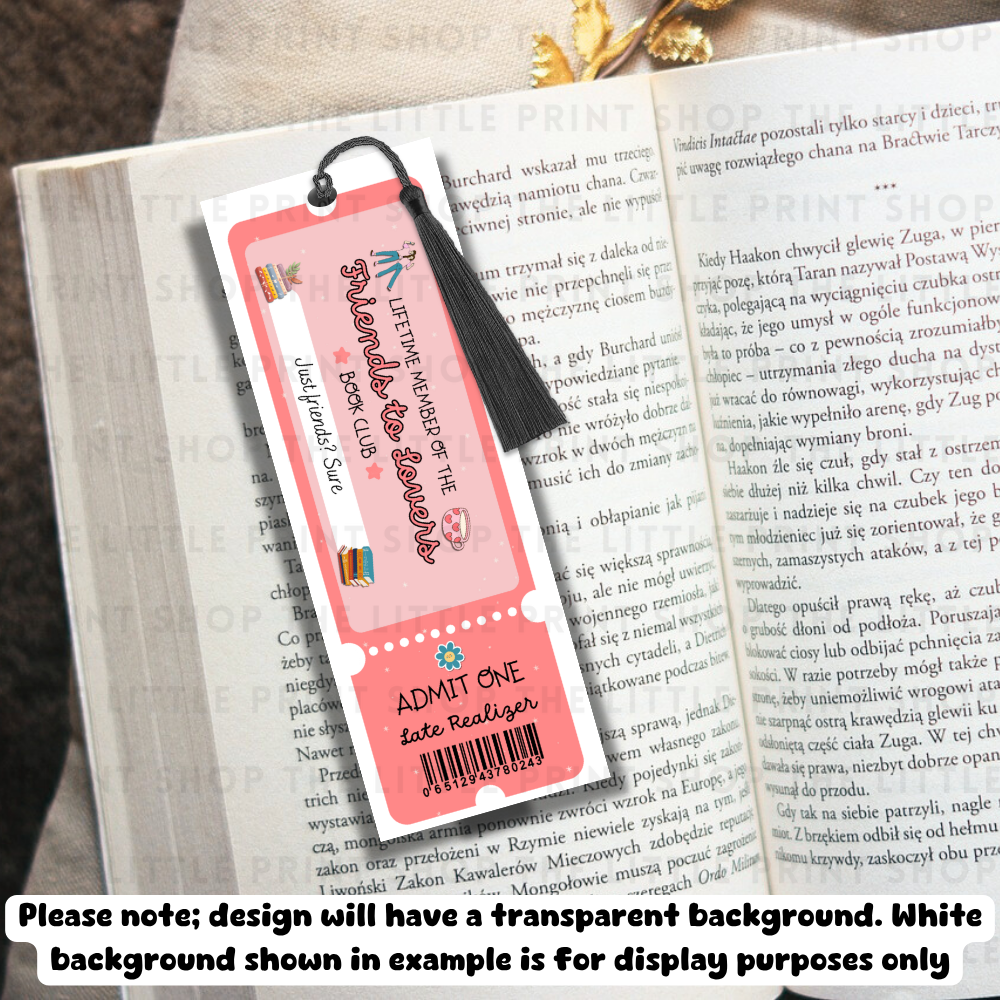 Friends To Lovers - UV DTF 14cm x 5cm Bookmark Decal