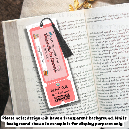 Friends To Lovers - UV DTF 14cm x 5cm Bookmark Decal