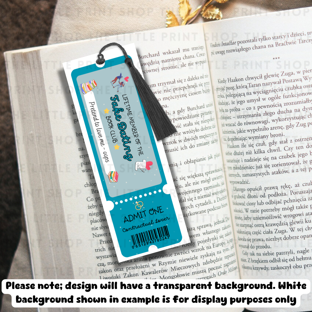 Fake Dating - UV DTF 14cm x 5cm Bookmark Decal