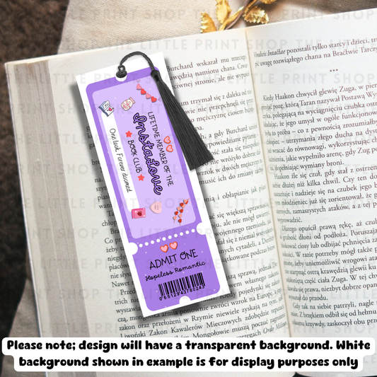 Instalove - UV DTF 14cm x 5cm Bookmark Decal